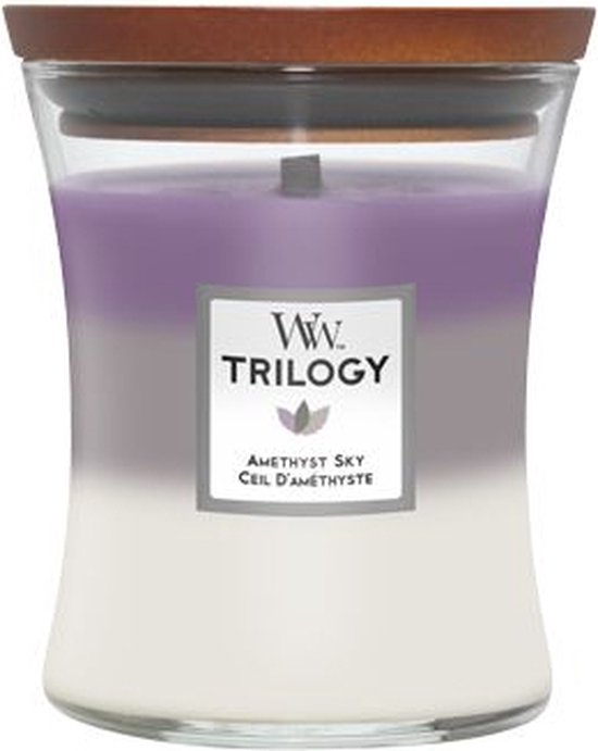550x691-66 WoodWick Trilogy Hourglass Medium - Amethyst Sky - Afbeelding 1