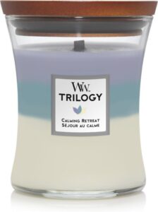WoodWick Hourglass Medium Trilogy Geurkaars - Calming Retreat