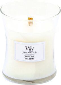 WoodWick Hourglass Medium Geurkaars - White Teak - Afbeelding 4