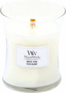 WoodWick Hourglass Medium Geurkaars - White Teak - Afbeelding 3