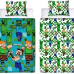 minecraft dubbelzijdig bedrukt dekbedovertrek 140x200cm met kussensloop - 1 persoons dekbedovertrek