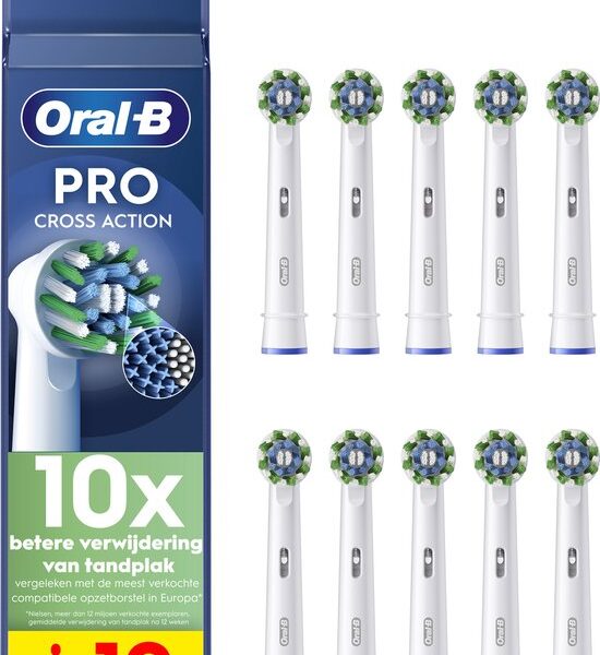 Oral-B Cross Action Pro - Opzetborstels - Met CleanMaximiser Technologie - 10 Stuks - Elektrische Tandenborstel Compatibel