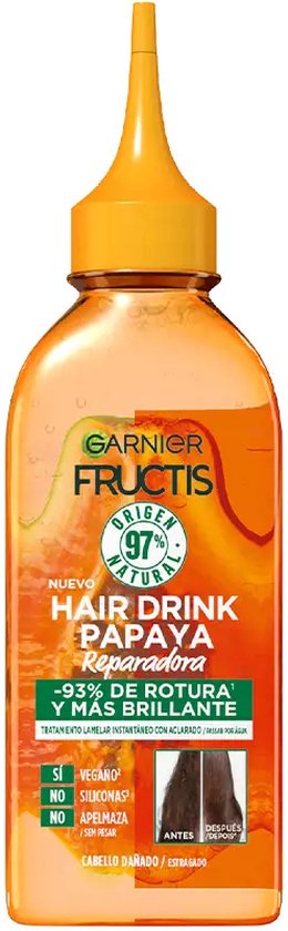 260x840-34 Herstellende Conditioner Garnier Fructis Hair Drink Vloeistof Papaya (200 ml) - Afbeelding 1