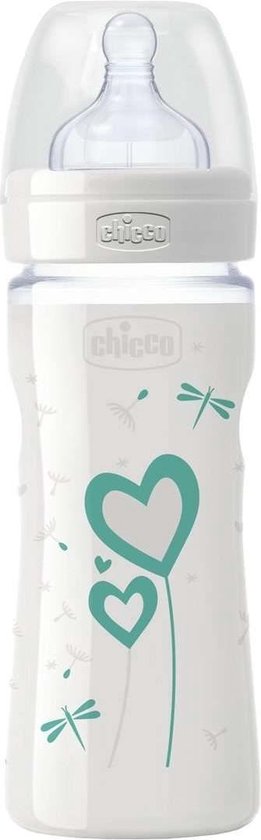 261x840-71 Chicco 00020721300000 zuigfles 240 ml Glas Groen - Afbeelding 1