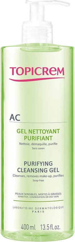 263x840-124 Topicrem Ac Purifying Cleansing Gel 400 Ml - Afbeelding 1