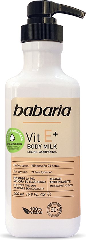 301x840-60 Babaria Vitamin E Body Milk 500ml - Afbeelding 1