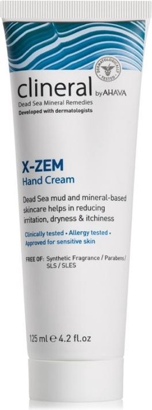 311x840-50 AHAVA CLINERAL X-ZEM handcrème - Verlicht roodheid, droogheid en jeuk - Verzacht droge en ruwe plekken - Hydrateert en herstelt de handen - VEGAN – Alcohol- en parabenenvrij - 125ml - Afbeelding 1