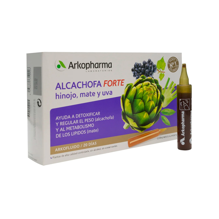3578835319262_1 Arkopharma Arkofluido Artichoke Forte 20 Ampoules - Afbeelding 1
