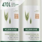 Klorane Oatmeal Dry Shampoo For Brown Hair 2x150ml