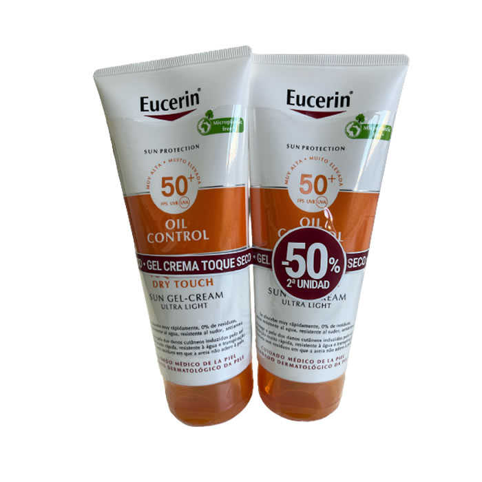 4005800327131_1 Eucerin Sun Gel Creme Oil Control Dry Touch Spf50 2x200ml - Afbeelding 1