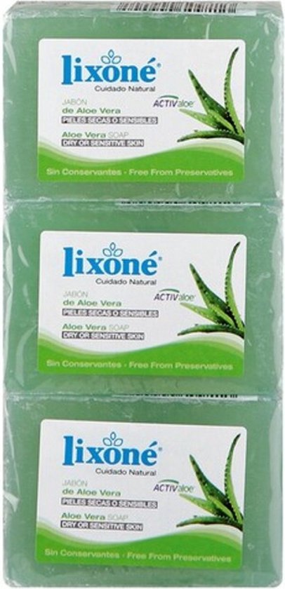 406x840-37 Blok Zeep Natuurlijke Glycerine Aloe Vera Lixoné (3 uds) - Afbeelding 1