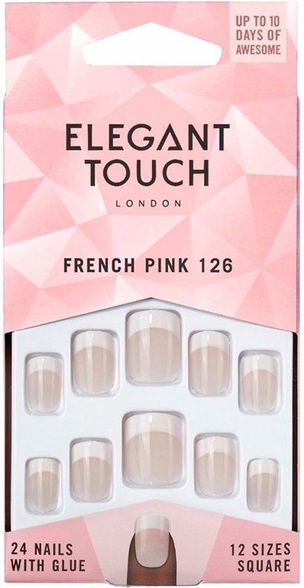 434x840-91 False nails Elegant Touch French S (24 uds) - Afbeelding 1