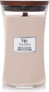 WoodWick Hourglass Large Geurkaars - Vanilla & Sea Salt