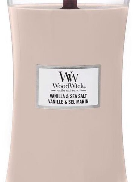 WoodWick Hourglass Large Geurkaars - Vanilla & Sea Salt