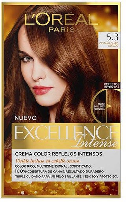 525x840-77 L'oréal Paris Excellence Creme Tinte #5,3 Castaño Claro Dorado 1 U - Afbeelding 1