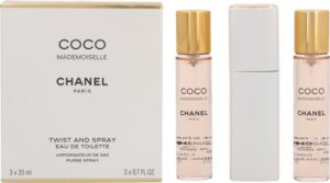 CHANEL COCO MADEMOISElle EAU DE TOILETTE TWIST AND SPRAY 20ML VAPORIZADOR 3 UND