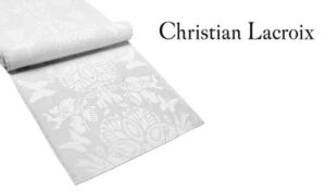 Christian Lacroix Superieur Damast Satijn Tafelloper 100% Gekamd Katoen 220 g/m2 - 50 x 160 cm - Wit - Afbeelding 4