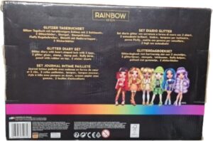 Rainbow Surprise glitter geheim dagboek - Glitterlijm - Dagboek met slotje - Stickers - Afbeelding 2