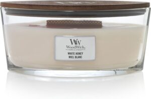 WoodWick Heartwick Flame Ellipse Geurkaars - White Honey - Afbeelding 8