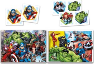 Clementoni - Super kit puzzel en spellen 4in1 - Marvel The Avengers, puzzels kinderen - Afbeelding 2