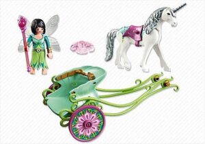 Eenhoornkoets met Vlinderfee / Fée Papillon avec calèche et licorne - Afbeelding 2