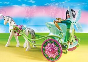 Eenhoornkoets met Vlinderfee / Fée Papillon avec calèche et licorne - Afbeelding 4