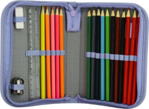 Disney Frozen Etui Gevuld Met 14 Kleurpotloden | 2 Potloden | Radeergum | Liniaal en een Puntenslijper - 19 Delig - Afbeelding 2