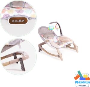 Maxenza Let's Play 2-in-1 Smart Schommelstoel Baby - Vibrerend - Automatisch - Geluiden - Controle Paneel - Verstelbaar - Afbeelding 3
