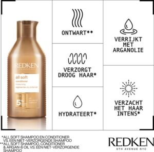 Redken All Soft Conditioner – Hydrateert en verzorgt droog en broos haar – 300 ml - Afbeelding 2
