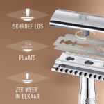 King C. Gillette Double Edge Safety Razor - 5 Navulmesjes - Afbeelding 2