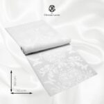 Christian Lacroix Superieur Damast Satijn Tafelloper 100% Gekamd Katoen 220 g/m2 - 50 x 160 cm - Wit - Afbeelding 2