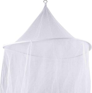 SOROH | Klamboe 2-persoons wit | Rond Muskietennet | 2 Persoons | Reis Muggennet Klamboe | Anti Mosquitonet | Geschikt voor 1 of 2 Persoons Bed | Incl. metalen ring en schroefhaak | wit - Afbeelding 2