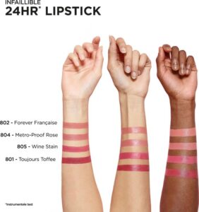 LOreal Paris   Infaillible 24h Lipstick   801 Toujours Toffee   Nude   Long Lasting  Nourishing Lipstick   5 Ml - Afbeelding 3