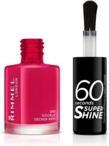 Rimmel London 60 Seconds Super Shine Nail Polish   310 Double Decker Red - Afbeelding 2