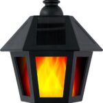 Grundig Wandlamp - Solar - 31 LED's - Brandtijd 6-8 uur - Vlameffect of Wit Licht - Zwart