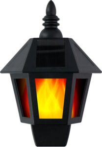 Grundig Wandlamp - Solar - 31 LED's - Brandtijd 6-8 uur - Vlameffect of Wit Licht - Zwart