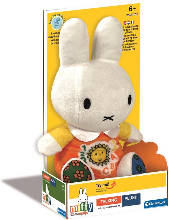 productImage-315 Baby Clementoni Nijntje - Pratende Knuffel met Lampjes - Baby Speelgoed met Geluid - Interactieve Knuffel - Vanaf 6 maanden - Afbeelding 1