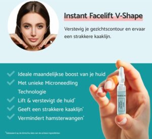 Remescar Instant Facelift V-shape gezicht - Alternatief voor kaaklijn trainer, Microneedling technologie met peptide om de huid te verstevigen, Gezicht contouring en rimpelvermindering met direct resultaat, 5 ampullen - Afbeelding 4