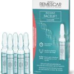 Remescar Instant Facelift V-shape gezicht - Alternatief voor kaaklijn trainer, Microneedling technologie met peptide om de huid te verstevigen, Gezicht contouring en rimpelvermindering met direct resultaat, 5 ampullen