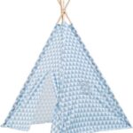 Luxe Tipi Tent TRIANGL blauw - 120 x 120 x 150 cm - wigwam speeltent - tipi tent kinderen - speeltent kinderen - jongens en meisjes - speelgoed