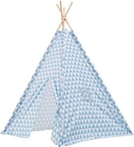 Luxe Tipi Tent TRIANGL blauw - 120 x 120 x 150 cm - wigwam speeltent - tipi tent kinderen - speeltent kinderen - jongens en meisjes - speelgoed